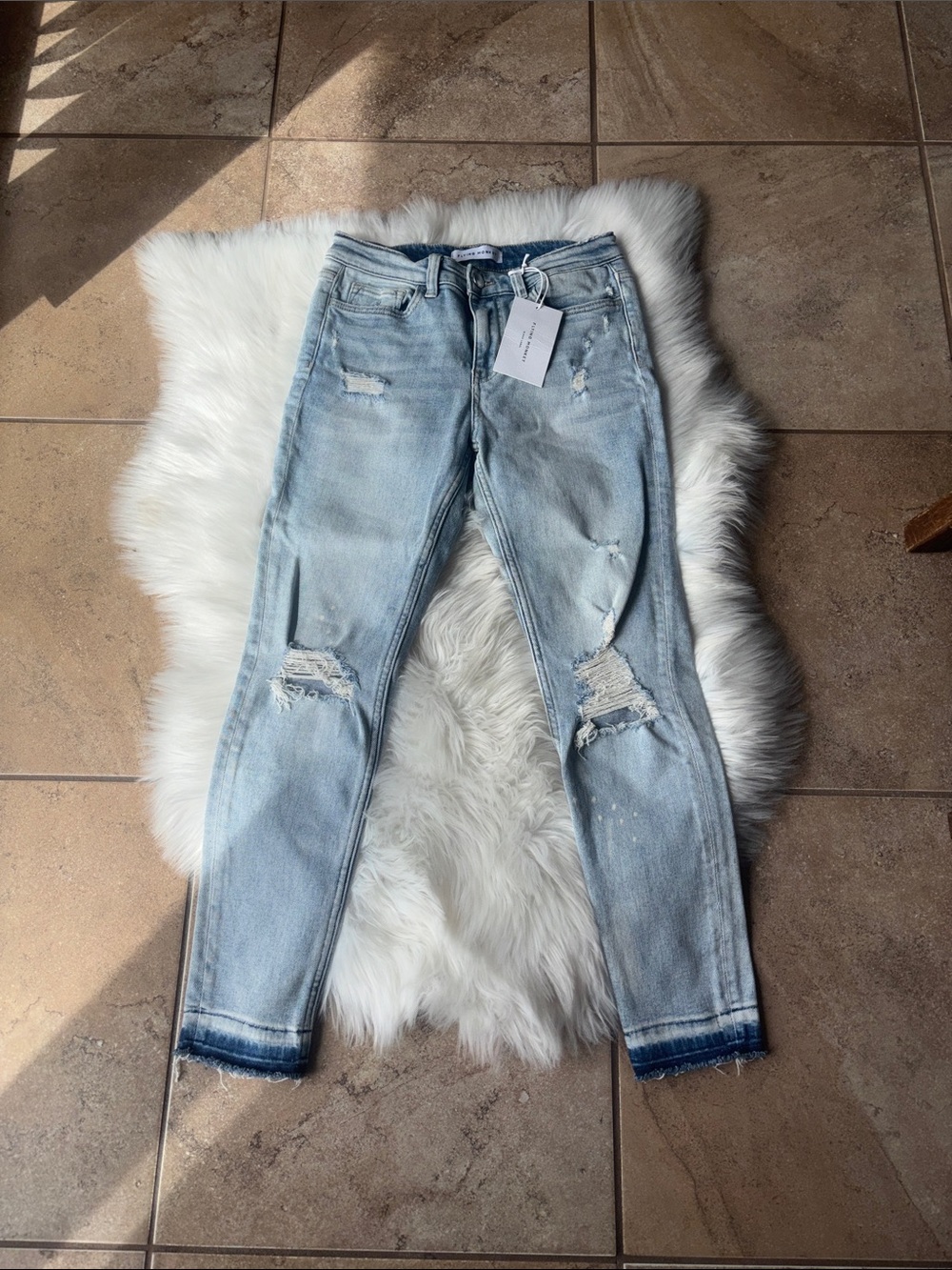 Flying Monkey black label Light Blue Distressed Skinny Jeans